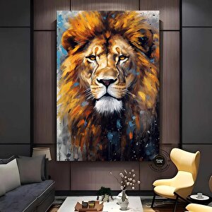 Renkli Soyut Aslan Çok Renkli Poster; Aslan Duvar Sanatı; Aslan; Aslan Baskısı; Renkli Duvar Sanatı;