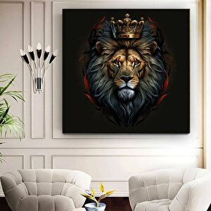 Sanatsal Aslan Duvar Sanatı – Siyah Zemin, Graffiti Stili