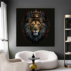 Sanatsal Aslan Duvar Sanatı – Siyah Zemin, Graffiti Stili