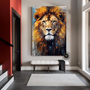 Renkli Soyut Aslan Çok Renkli Poster; Aslan Duvar Sanatı; Aslan; Aslan Baskısı; Renkli Duvar Sanatı; 30x40 cm