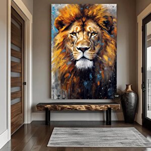 Renkli Soyut Aslan Çok Renkli Poster; Aslan Duvar Sanatı; Aslan; Aslan Baskısı; Renkli Duvar Sanatı;