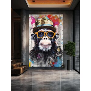Graffiti Maymun Tablosu, Pop Art Kanvas, Maymun Baskısı, Sokak Sanatı Kanvas Duvar Dekoru