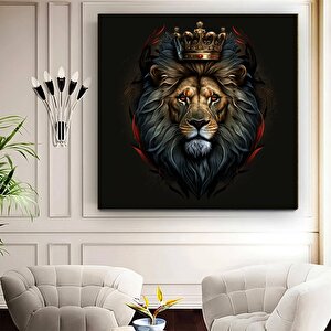 Sanatsal Aslan Duvar Sanatı – Siyah Zemin, Graffiti Stili