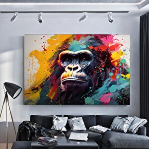 Soyut Graffiti Maymunu, Mizahi Gorilla Kanvası, Renkli Hayvan Duvar Dekoru