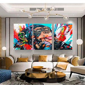 Soyut Graffiti Maymun; Komik Gorilla Duvar Sanatı; Renkli Şempanze Kanvas Dekor; Renkli Maymun Poste 120x180 cm
