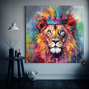 Pop Art Aslan Kanvas; Soyut Aslan Baskısı; Graffiti Sanatı