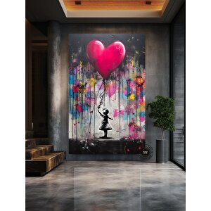 Balon Kız Pop Art Kanvas Baskısı, Banksy Sanatı, Balon Kız Grafiti, Sokak Grafiti Duvar Sanatı