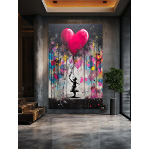 Balon Kız Pop Art Kanvas Baskısı, Banksy Sanatı, Balon Kız Grafiti, Sokak Grafiti Duvar Sanatı
