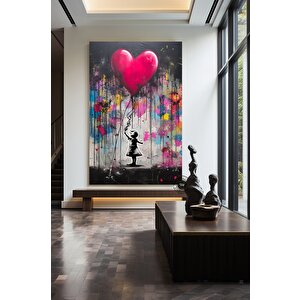 Balon Kız Pop Art Kanvas Baskısı, Banksy Sanatı, Balon Kız Grafiti, Sokak Grafiti Duvar Sanatı