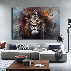 Grafiti Aslan Kanvas Baskı Sanatı, Renkli Kanvas Resimler, Ev Duvar Dekoru, Kral Aslan Duvar Sanatı 90x180 cm