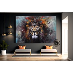 Grafiti Aslan Kanvas Baskı Sanatı, Renkli Kanvas Resimler, Ev Duvar Dekoru, Kral Aslan Duvar Sanatı 50x70 cm