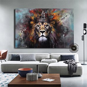 Grafiti Aslan Kanvas Baskı Sanatı, Renkli Kanvas Resimler, Ev Duvar Dekoru, Kral Aslan Duvar Sanatı 50x70 cm