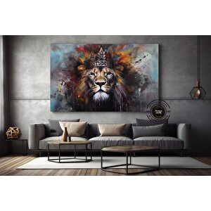 Grafiti Aslan Kanvas Baskı Sanatı, Renkli Kanvas Resimler, Ev Duvar Dekoru, Kral Aslan Duvar Sanatı