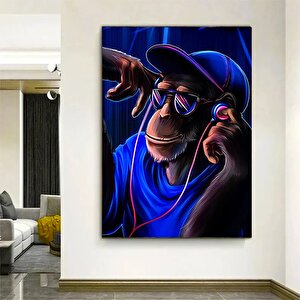 Dj Maymun, Çılgın Maymun, Mavi Maymun Duvar Sanatı, Hayvan Duvar Sanatı