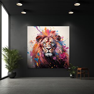 Pop Art Aslan Kanvas; Soyut Aslan Tablosu