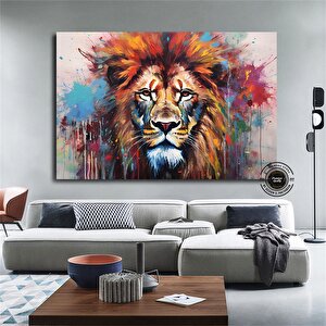 Graffiti Aslan Kanvas Baskısı; Renkli Kanvas Boyamalar; Ev Duvar Dekoru; Aslan Duvar Sanatı; Soyut A 20x30 cm