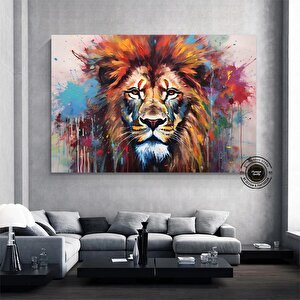 Graffiti Aslan Kanvas Baskısı; Renkli Kanvas Boyamalar; Ev Duvar Dekoru; Aslan Duvar Sanatı; Soyut A