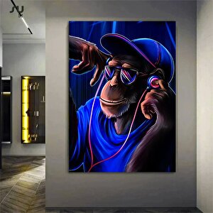 Dj Maymun, Çılgın Maymun, Mavi Maymun Duvar Sanatı, Hayvan Duvar Sanatı