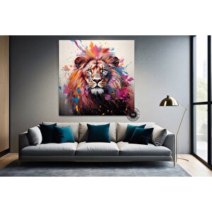 Pop Art Aslan Kanvas; Soyut Aslan Tablosu
