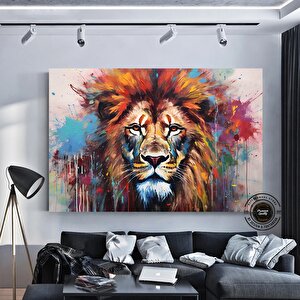 Graffiti Aslan Kanvas Baskısı; Renkli Kanvas Boyamalar; Ev Duvar Dekoru; Aslan Duvar Sanatı; Soyut A