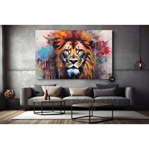 Graffiti Aslan Kanvas Baskısı; Renkli Kanvas Boyamalar; Ev Duvar Dekoru; Aslan Duvar Sanatı; Soyut A