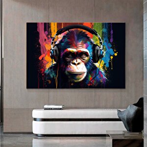 Graffiti Maymun Sanatı, Renkli Mizahi Gorilla Kanvas Tablo