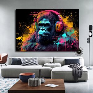 Soyut Graffiti Maymun Kanvas | Komik Gorilla Tablosu | Renkli Şempanze Dekor