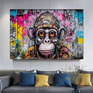 Soyut Graffiti Maymun, Komik Goril Duvar Sanatı, Renkli Şempanze Kanvas Dekoru