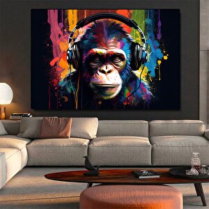 Graffiti Maymun Sanatı, Renkli Mizahi Gorilla Kanvas Tablo