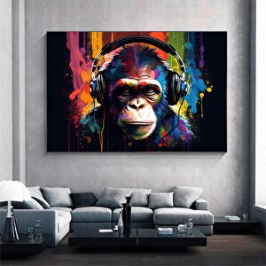 Graffiti Maymun Sanatı, Renkli Mizahi Gorilla Kanvas Tablo 140x200 cm