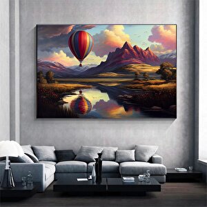 Uçan Balon Tablosu – Gün Doğumu Ve Bulut Manzarası 60x120 cm