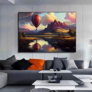 Uçan Balon Tablosu – Gün Doğumu Ve Bulut Manzarası 70x150 cm
