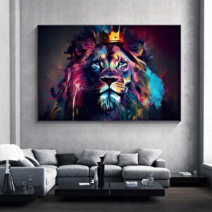 Graffiti Aslan Tablosu, Renkli Modern Hayvan Sokak Sanatı