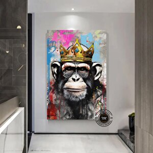 Graffiti Kanvas Baskısı; Büyük Pop Art Duvar Sanatı; Maymun Kanvası; Graffiti Baskı; Pop Art Resim B 70x100 cm