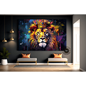 Graffiti Aslan Kanvas Baskısı; Renkli Kanvas Resimler; Ev Duvar Dekoru; Kral Aslan Duvar Sanatı; Soy 20x30 cm