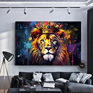 Graffiti Aslan Kanvas Baskısı; Renkli Kanvas Resimler; Ev Duvar Dekoru; Kral Aslan Duvar Sanatı; Soy