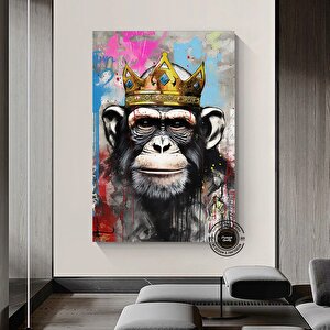 Graffiti Kanvas Baskısı; Büyük Pop Art Duvar Sanatı; Maymun Kanvası; Graffiti Baskı; Pop Art Resim B 80x120 cm