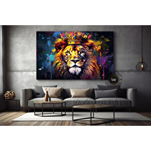 Graffiti Aslan Kanvas Baskısı; Renkli Kanvas Resimler; Ev Duvar Dekoru; Kral Aslan Duvar Sanatı; Soy