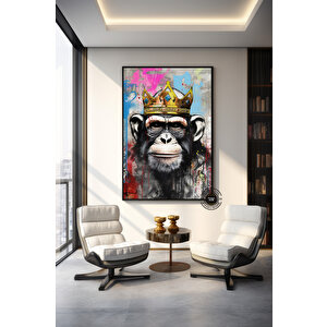 Graffiti Kanvas Baskısı; Büyük Pop Art Duvar Sanatı; Maymun Kanvası; Graffiti Baskı; Pop Art Resim B 90x150 cm