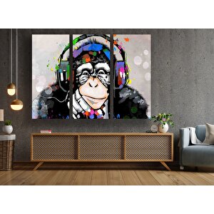 Soyut Graffiti Maymun; Renkli Şempanze Kanvas 120x150 cm