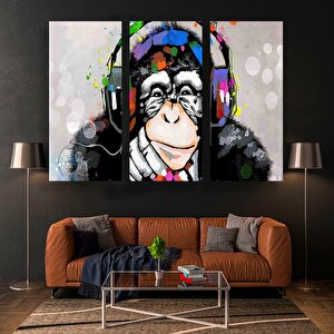 Soyut Graffiti Maymun; Renkli Şempanze Kanvas