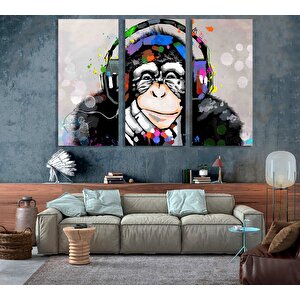 Soyut Graffiti Maymun; Renkli Şempanze Kanvas