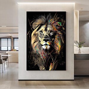 Soyut Grafiti Aslan Tablosu, Modern Hayvan Sokak Sanatı, Renkli Kanvas Poster Baskı