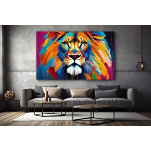 Soyut Grafiti Sanatı Aslan Resmi Modern Hayvan Sokak Renkli Tuval Poster Baskısı Duvar Sanatı Resmi
