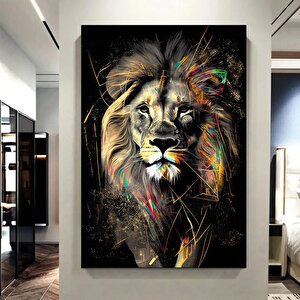 Soyut Grafiti Aslan Tablosu, Modern Hayvan Sokak Sanatı, Renkli Kanvas Poster Baskı 30x40 cm