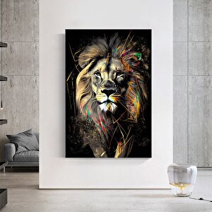 Soyut Grafiti Aslan Tablosu, Modern Hayvan Sokak Sanatı, Renkli Kanvas Poster Baskı