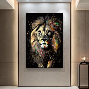 Soyut Grafiti Aslan Tablosu, Modern Hayvan Sokak Sanatı, Renkli Kanvas Poster Baskı