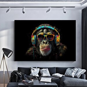 Soyut Graffiti Maymun; Komik Gorilla Duvar Sanatı; Renkli Şempanze Kanvas Dekor; Renkli Maymun Poste 100x150 cm