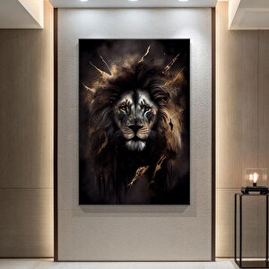Aslan Kanvası, Renkli Kanvas Sanatı, Modern Hayvan Temalı Duvar Dekoru