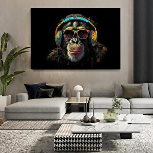 Soyut Graffiti Maymun; Komik Gorilla Duvar Sanatı; Renkli Şempanze Kanvas Dekor; Renkli Maymun Poste 90x150 cm